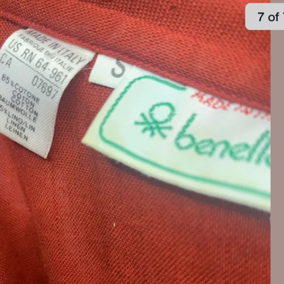 Benetton Linen Drop Waist Fit & Flare Dress Italy - Picture 7 of 7